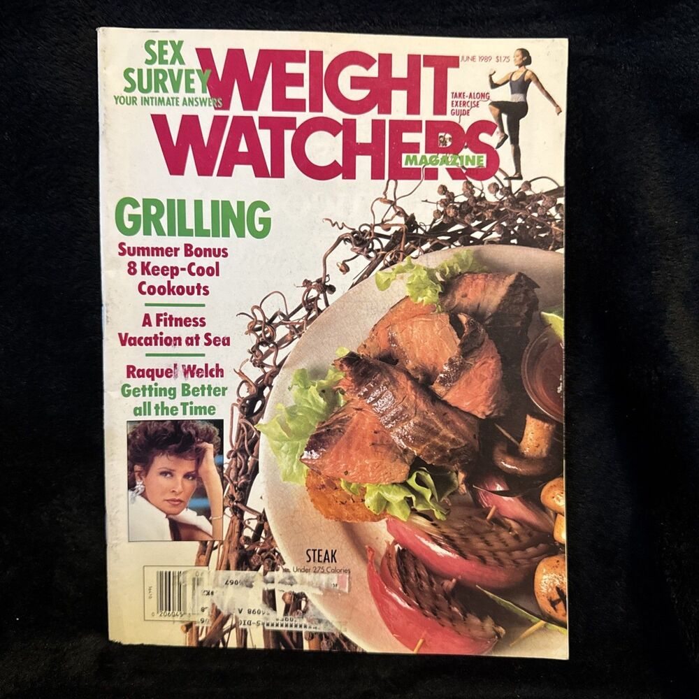 Vintage Weight Watchers June 1989 Magazine Sex Survey Exercise Guide Grilling